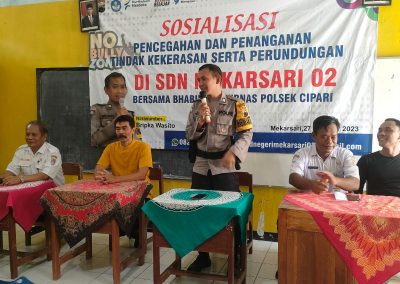 Sosialisasi Pencegahan dan Penanganan Tindak Kekerasan serta Perundungan di SDN Mekarsari 02